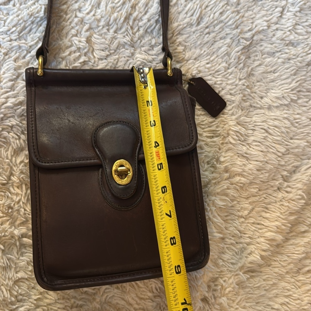 👜Vintage Coach 9930 Murphy Willis Crossbody Bag Leather Dark Brown - Picture 5 of 16